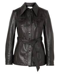 Черная кожаная куртка в стиле милитари от 3.1 Phillip Lim