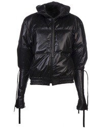 Женская черная кожаная куртка-пуховик от Boudicca