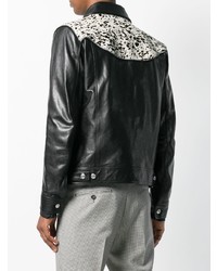 Мужская черная кожаная куртка-рубашка от DSQUARED2