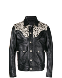 Мужская черная кожаная куртка-рубашка от DSQUARED2