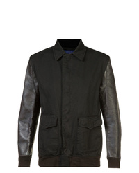 Мужская черная кожаная куртка-рубашка от Junya Watanabe