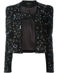 Женская черная кожаная куртка с украшением от Isabel Marant