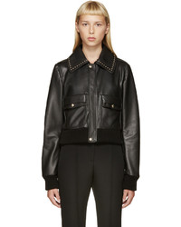 Женская черная кожаная куртка с шипами от Givenchy