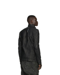 Черная кожаная куртка харрингтон от Boris Bidjan Saberi