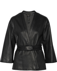 Женская черная кожаная куртка от ADAM by Adam Lippes