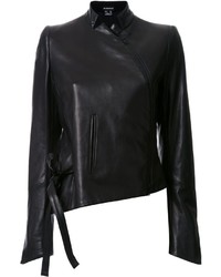 Женская черная кожаная куртка от Ann Demeulemeester