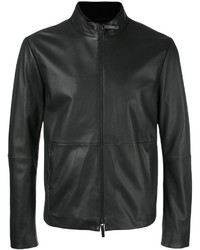 Мужская черная кожаная куртка от Armani Collezioni