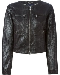 Женская черная кожаная куртка от Armani Jeans
