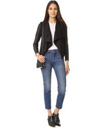 Женская черная кожаная куртка от David Lerner