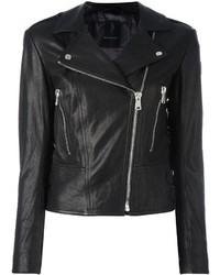 Женская черная кожаная куртка от Belstaff