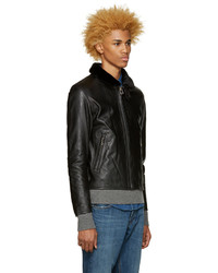 Мужская черная кожаная куртка от Nanamica