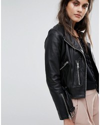 Женская черная кожаная куртка от AllSaints