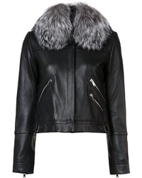 Женская черная кожаная куртка от Derek Lam 10 Crosby