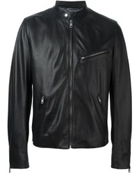 Мужская черная кожаная куртка от Dolce & Gabbana