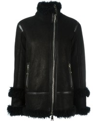 Женская черная кожаная куртка от Drome