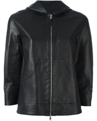 Женская черная кожаная куртка от Eleventy