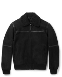 Мужская черная кожаная куртка от Ermenegildo Zegna