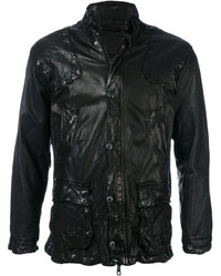 Мужская черная кожаная куртка от Giorgio Brato