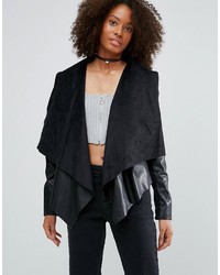 Женская черная кожаная куртка от Glamorous