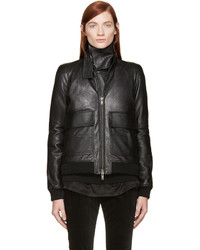 Женская черная кожаная куртка от Haider Ackermann