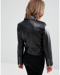 Женская черная кожаная куртка от Asos