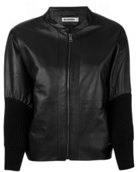 Женская черная кожаная куртка от Jil Sander