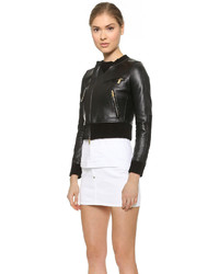 Женская черная кожаная куртка от Dsquared2