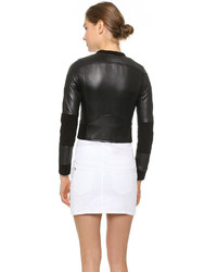 Женская черная кожаная куртка от Dsquared2