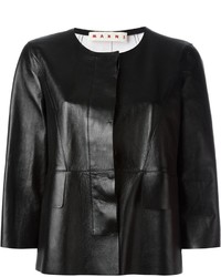 Женская черная кожаная куртка от Marni