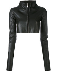 Женская черная кожаная куртка от Rick Owens Lilies