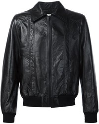 Мужская черная кожаная куртка от Saint Laurent