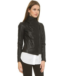 Женская черная кожаная куртка от Vince