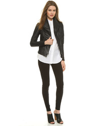 Женская черная кожаная куртка от Vince