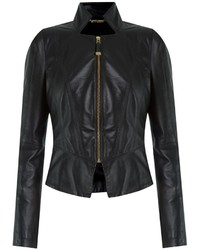 Женская черная кожаная куртка от Tufi Duek
