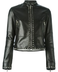 Женская черная кожаная куртка от Valentino