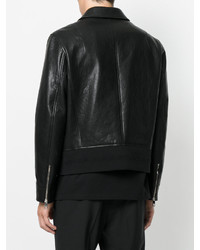 Мужская черная кожаная куртка от Neil Barrett
