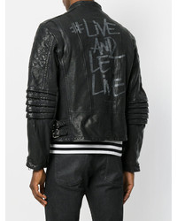 Мужская черная кожаная куртка от Neil Barrett