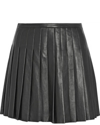 Черная кожаная мини-юбка со складками от Belstaff