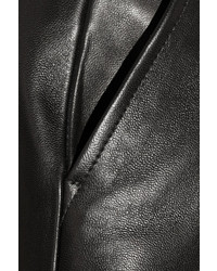 Черная кожаная мини-юбка со складками от Alexander Wang