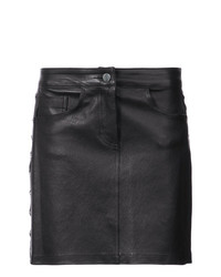 Черная кожаная мини-юбка от Amiri