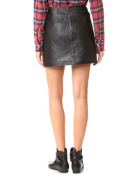 Черная кожаная мини-юбка от BB Dakota