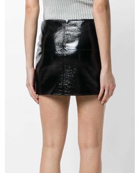 Черная кожаная мини-юбка от Courreges