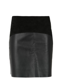 Черная кожаная мини-юбка от Egrey