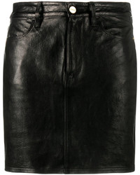 Черная кожаная мини-юбка от Frame