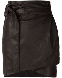 Черная кожаная мини-юбка от IRO