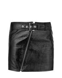 Черная кожаная мини-юбка от Manokhi