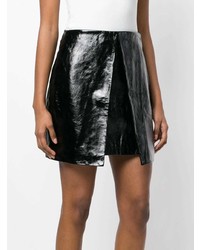 Черная кожаная мини-юбка от Aalto