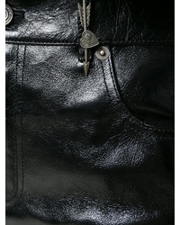Черная кожаная мини-юбка от Saint Laurent