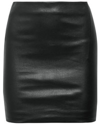 Черная кожаная мини-юбка от The Row