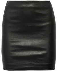 Черная кожаная мини-юбка от The Row